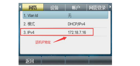 查看到话机的 IP 地址