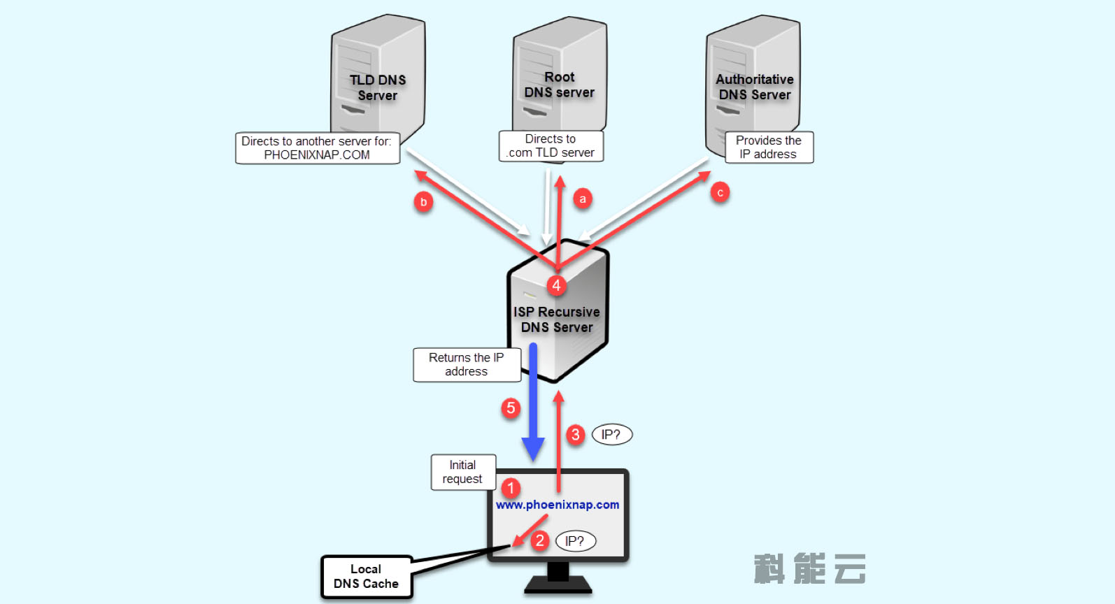域名系统和服务器示意图