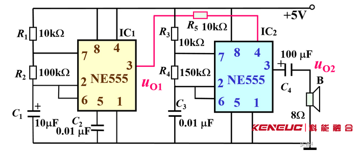 NE555制作救护车模拟声响电路原理图分享