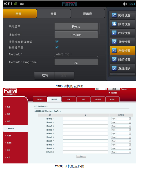 话机配置